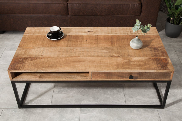 Coffee Table Blacksmith 100cm Mango Wood Natural With Drawer