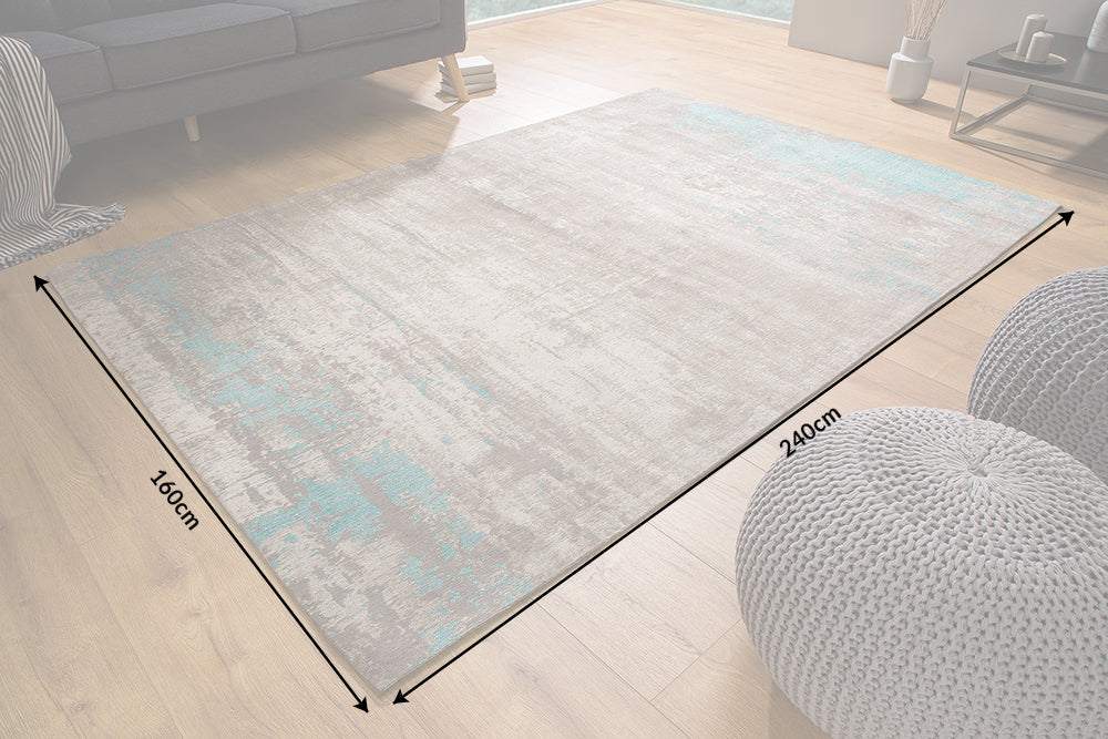 Rug Modern Art 240x160cm Cotton Grey Blue