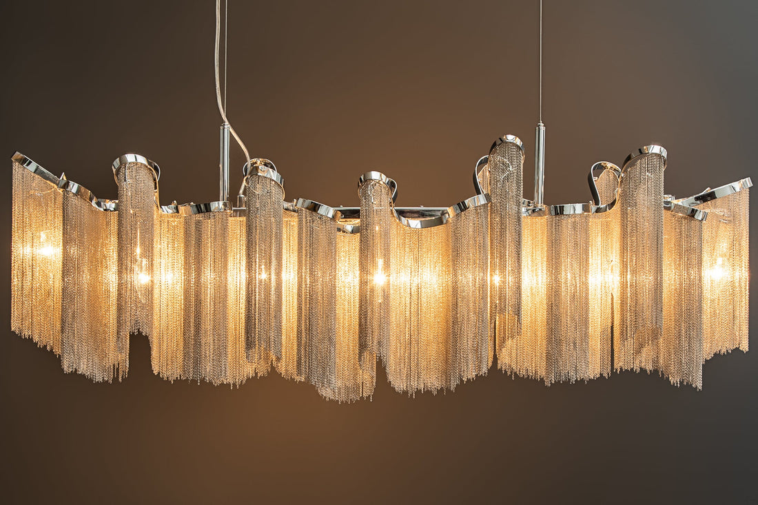 Hanging Lamp Elegance 118cm Metal Silver