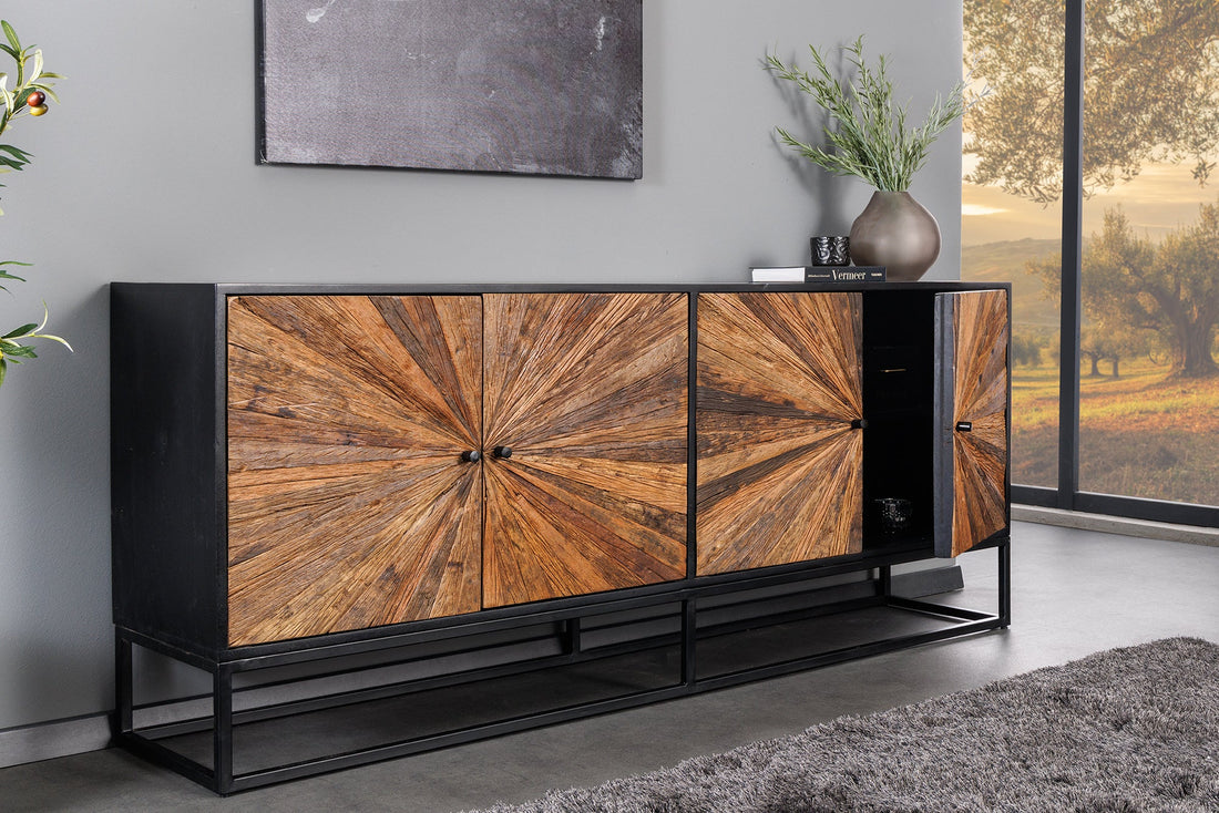 Sideboard Barracuda 177cm Mango Wood Black Teak Wood Brown
