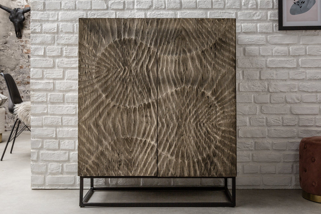 Cabinet Fossil 120cm Acacia Wood Grey