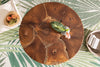Round Coffee Table Mosaik 70cm Teak Wood Brown