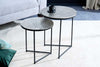 Set Of 2 Round Nesting Coffee Tables Croco 35cm/40cm Metal Silver