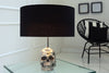Table Lamp Skull 44cm Metal Black