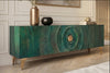 TV Stand Golden Eye 180cm Mango Wood Turquoise Gold