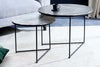 Set Of 2 Round Nesting Coffee Tables Croco 45cm/60cm Metal Silver