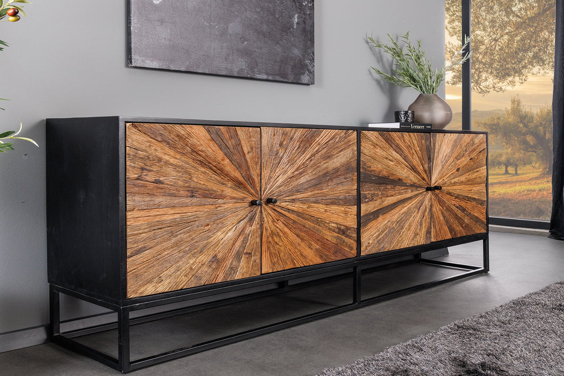 Sideboard Barracuda 177cm Mango Wood Black Teak Wood Brown