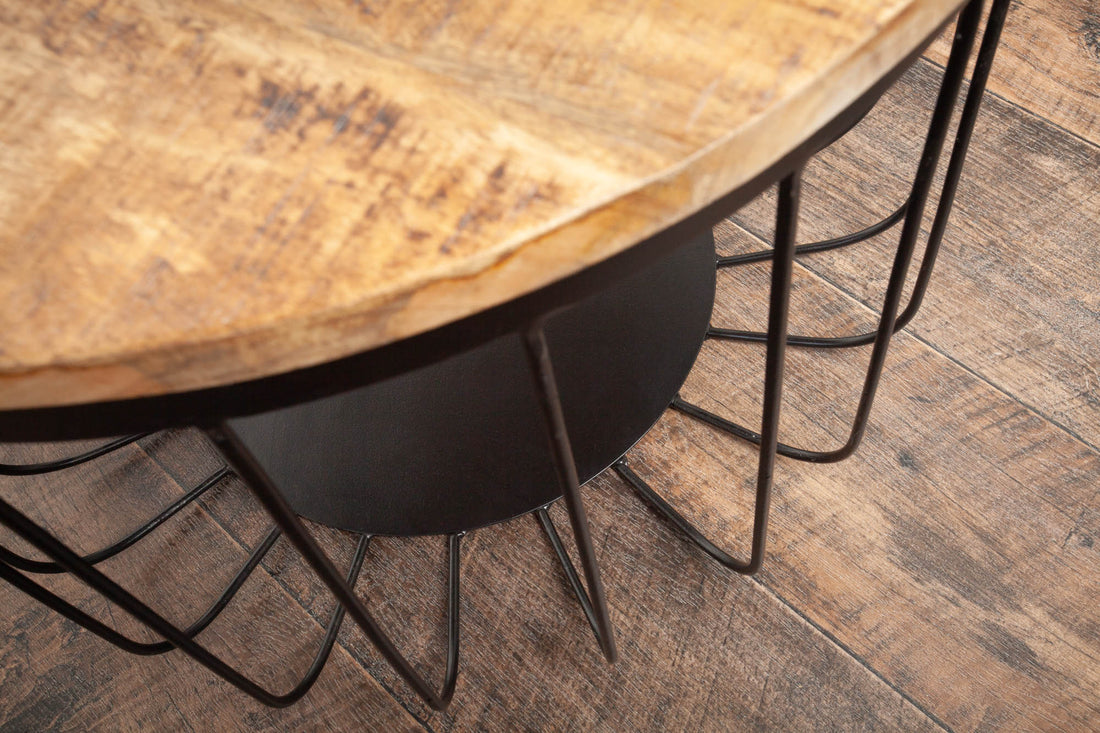 Round Side Table Fortress Loft 40cm Mango Wood Natural