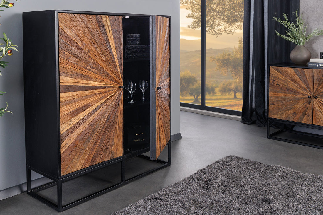 Cabinet Barracuda 120cm Mango Wood Black Teak Wood Brown