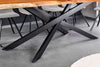 Dining Table Monolith 200cm Acacia Wood Natural Cross Frame