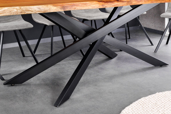 Dining Table Monolith 200cm Acacia Wood Natural Cross Frame