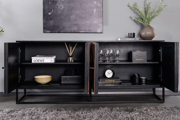 Sideboard Barracuda 177cm Mango Wood Black Teak Wood Brown