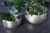 Set Of 2 Flower Pots Orient 29cm/37cm Metal Silver