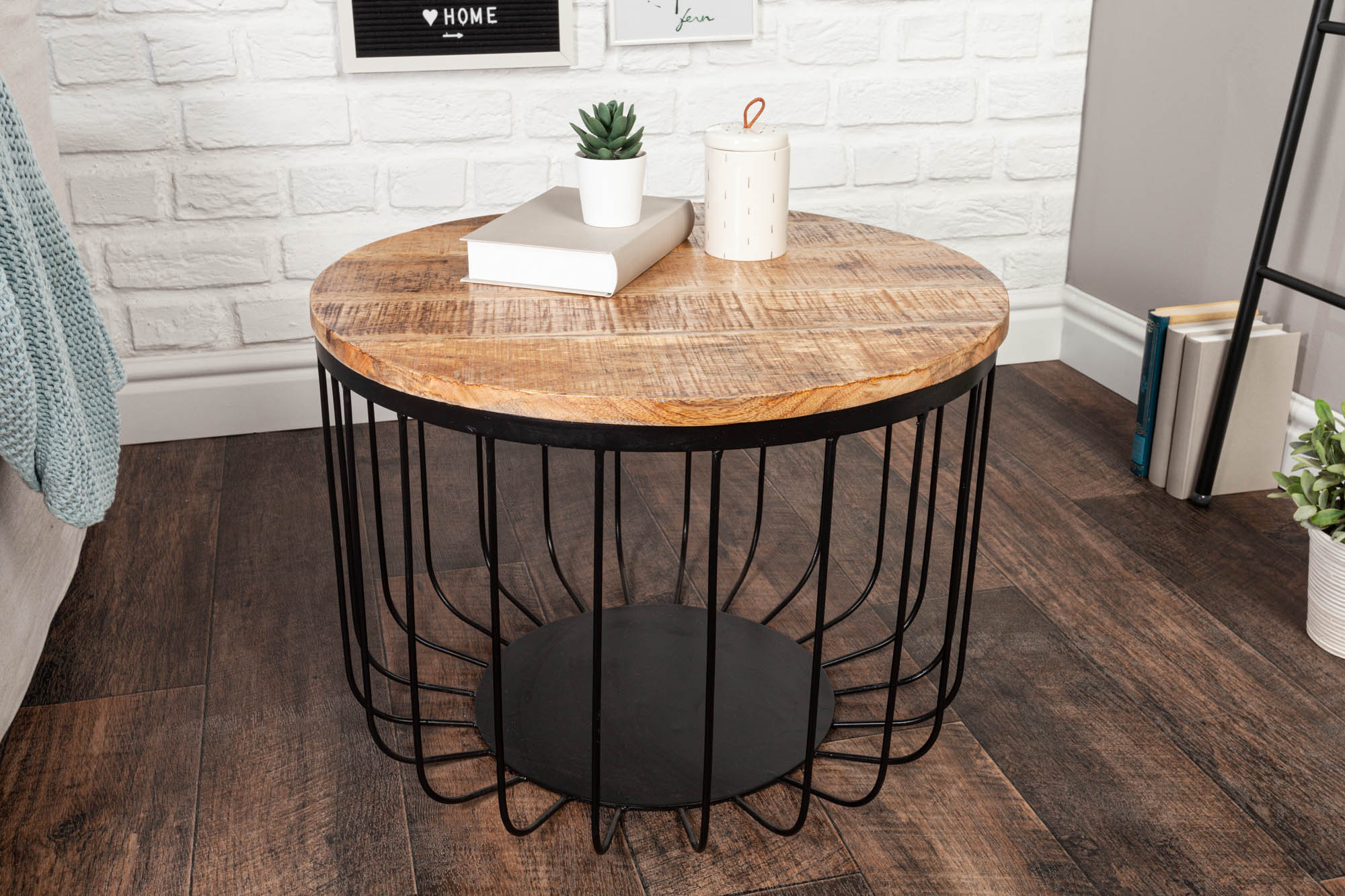 Round Side Table Fortress Loft 40cm Mango Wood Natural