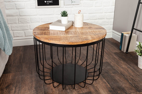 Round Side Table Fortress Loft 40cm Mango Wood Natural
