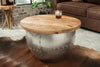 Round Coffee Table Drump Storage 68cm Mango Wood Natural