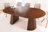 Round Extendable Dining Table Yoko 120-160-200cm Oak Wood Brown