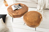 Coffee Table Goa 60cm Acacia Wood Natural Metal Legs