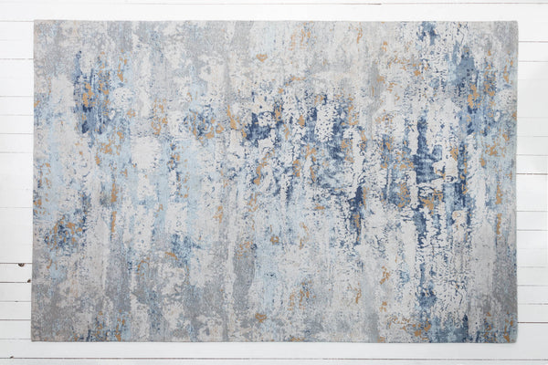 Rug Abstract 350x240cm Cotton Blue