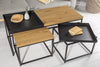 Set Of 3 Nesting Coffee Tables Loft 50cm/50cm/120cm Oak Look