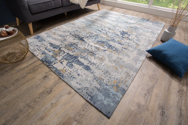 Rug Abstract 240x160cm Cotton Blue