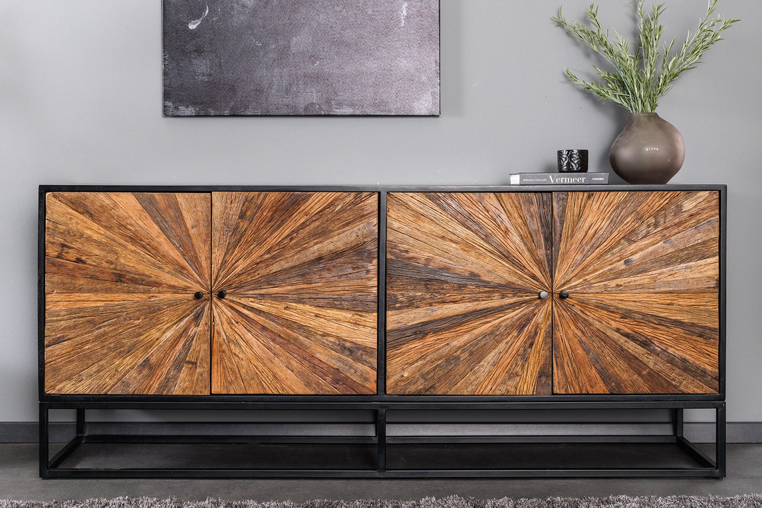 Sideboard Barracuda 177cm Mango Wood Black Teak Wood Brown