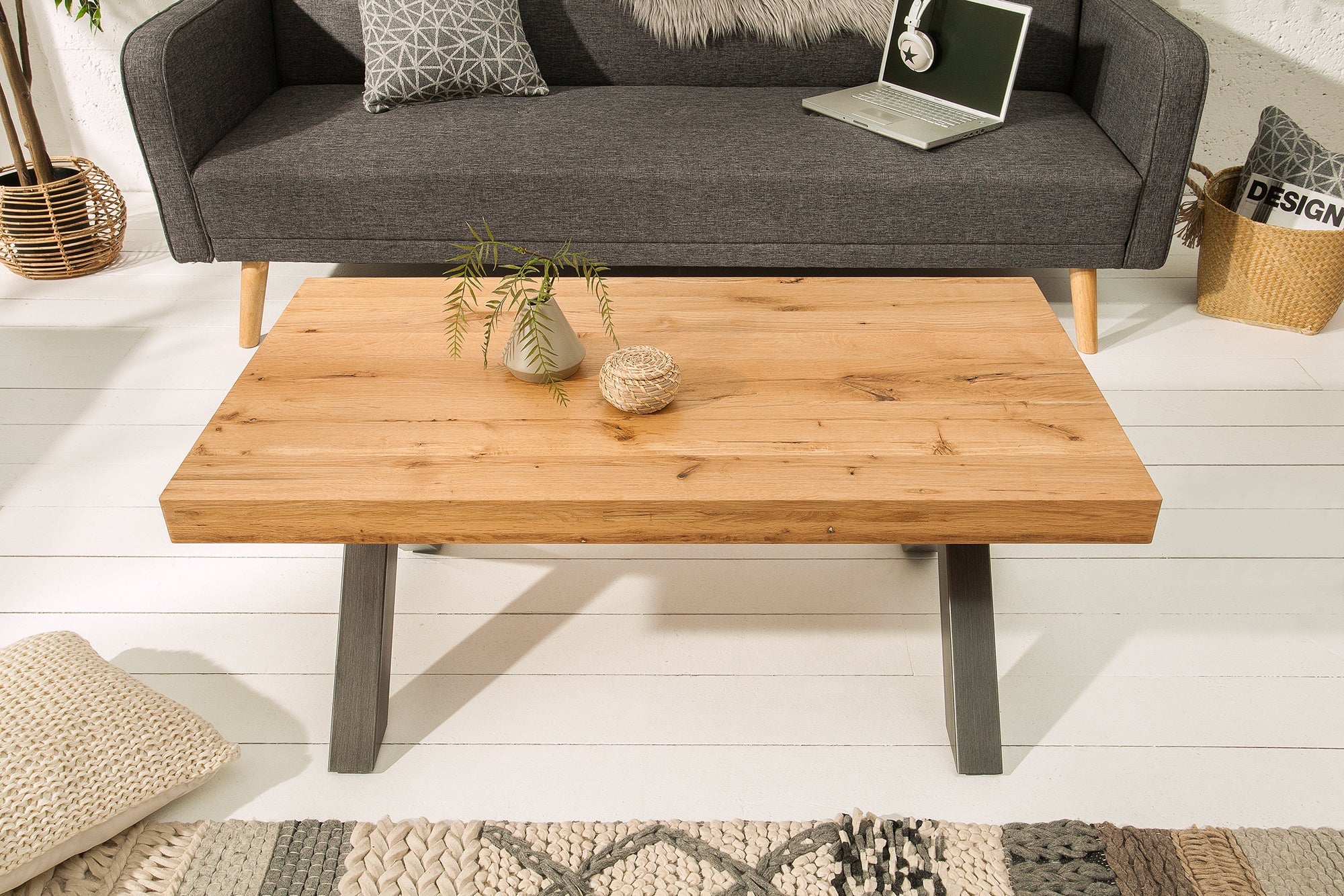 Coffee Table Viking 110cm Oak Wood Natural