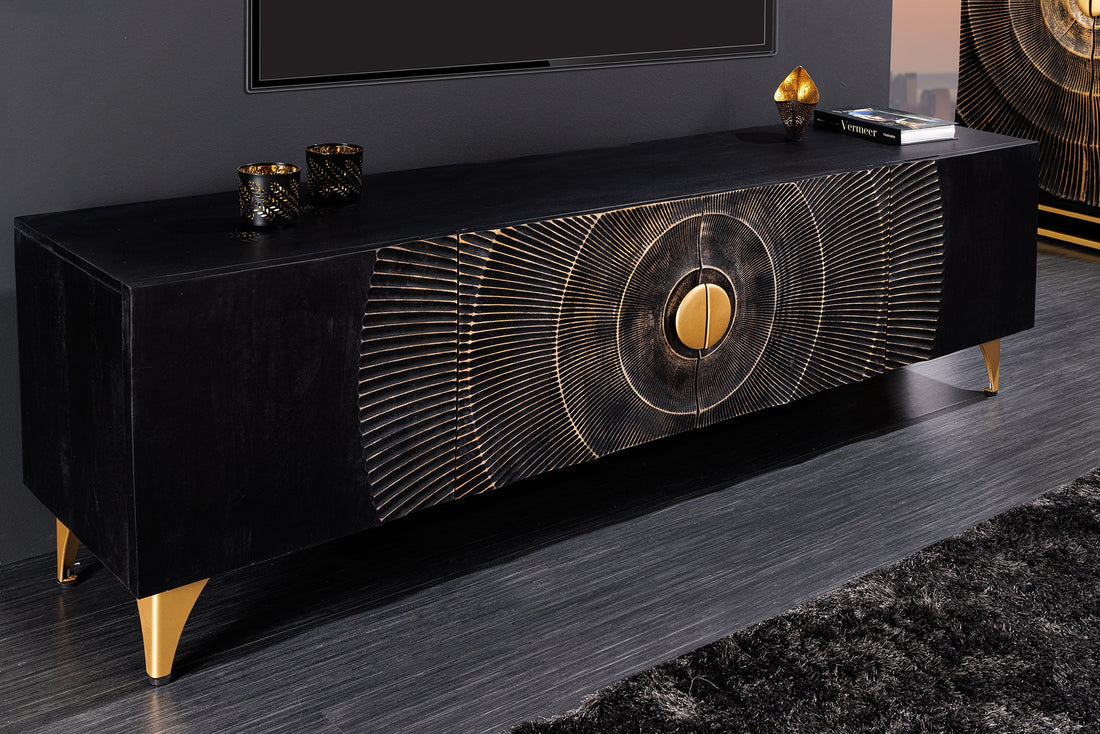 TV Stand Golden Eye 180cm Mango Wood Black