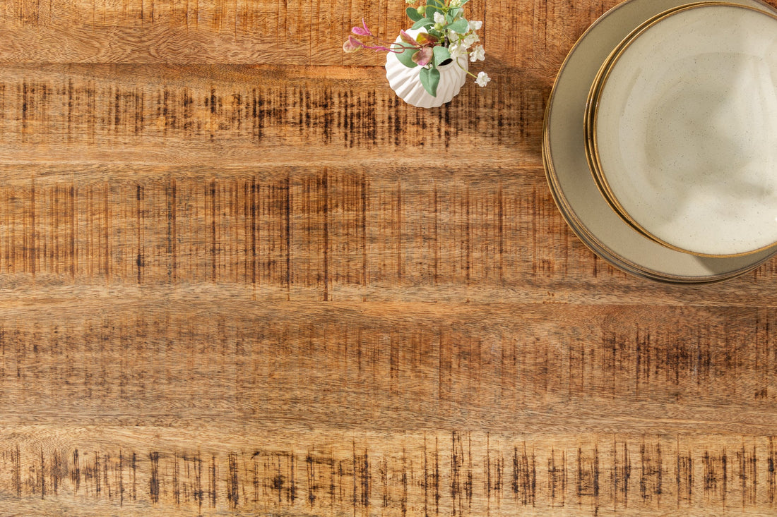 Dining Table Blacksmith 240cm Mango Wood Natural X-Frame