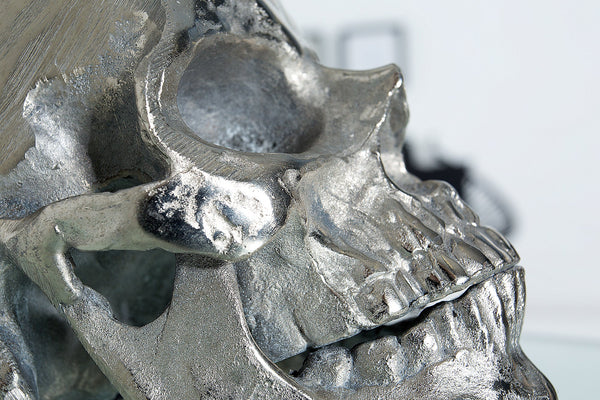 Table Lamp Skull 44cm Metal Black