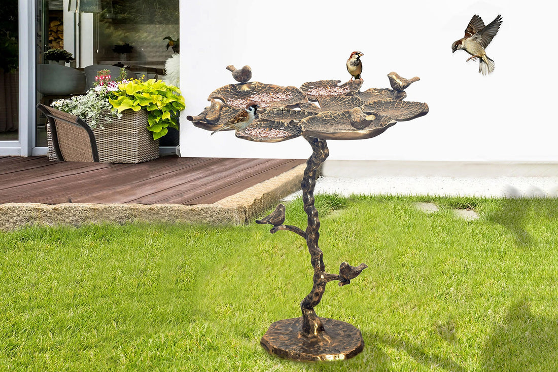 Side Table Birds 62cm Metal Brass