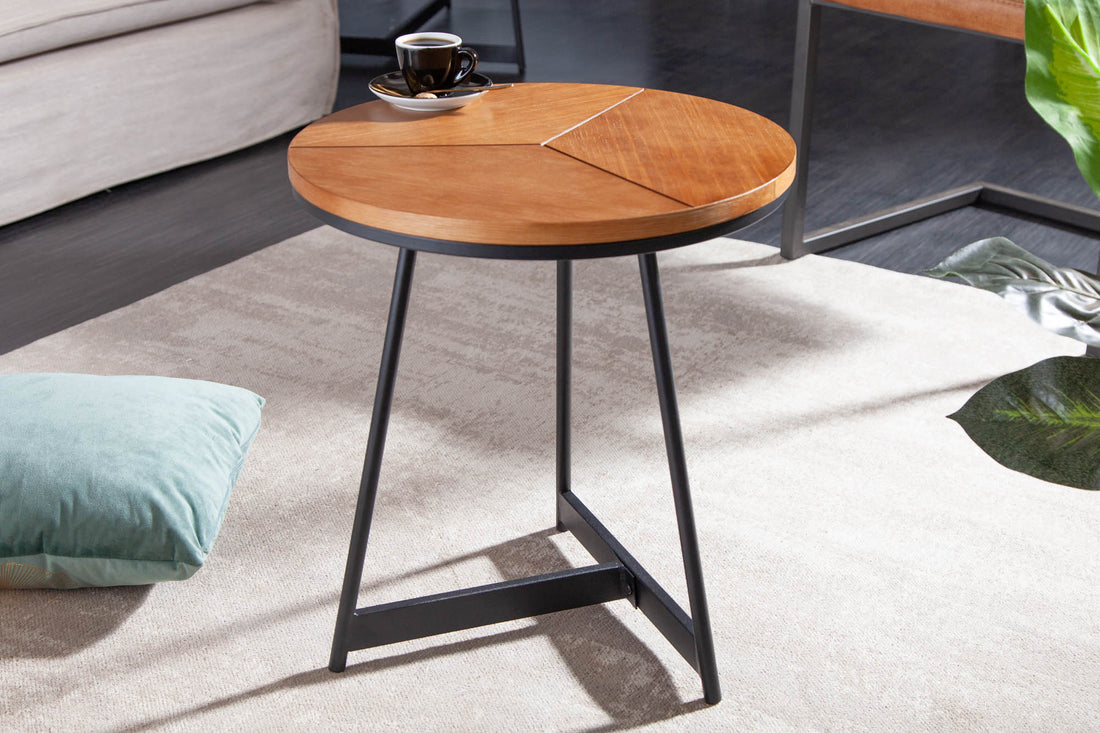 Round Side Table Elegance 50cm Oak Look Natural