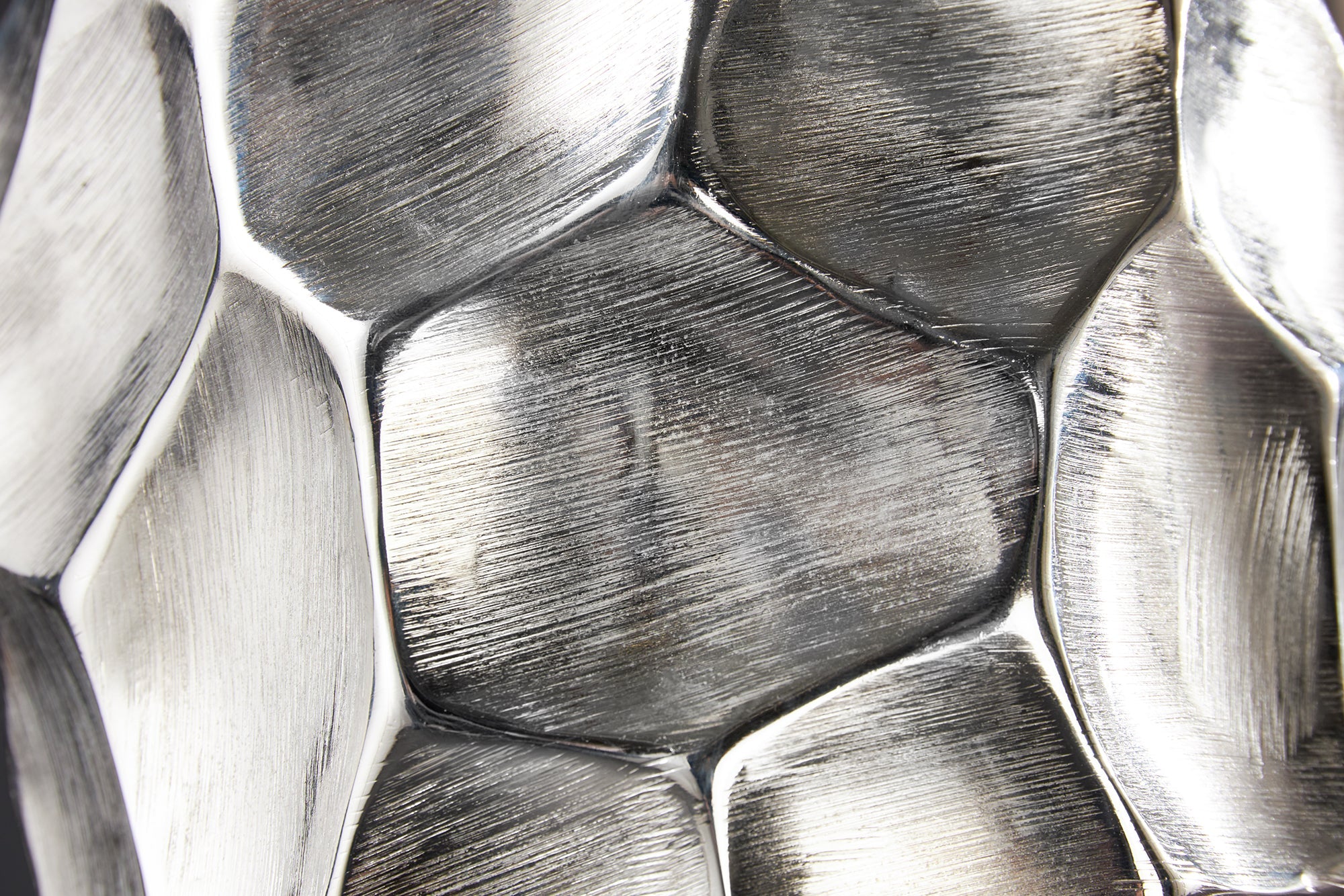 Vase Organic Orient 45cm Hammered Metal Silver