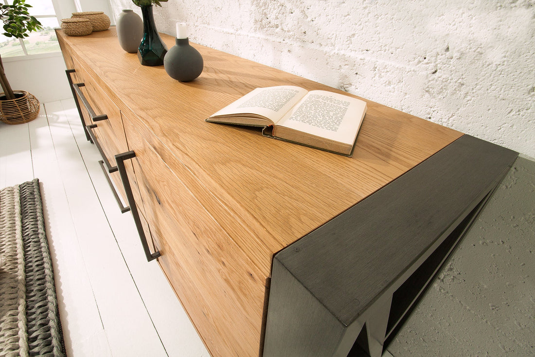 Sideboard Viking 200cm Wild Oak Wood Natural