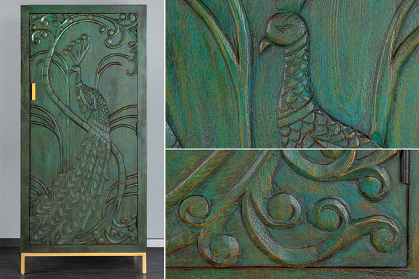 Cabinet Peacock 166cm Mango Wood Green