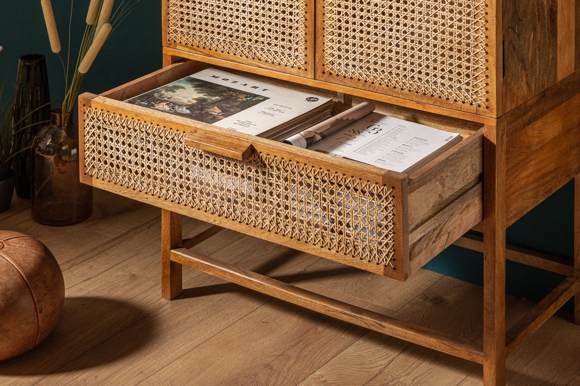 Cabinet Bamboo Lounge 140cm Mango Wood Natural