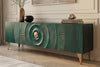 TV Stand Golden Eye 180cm Mango Wood Turquoise Gold