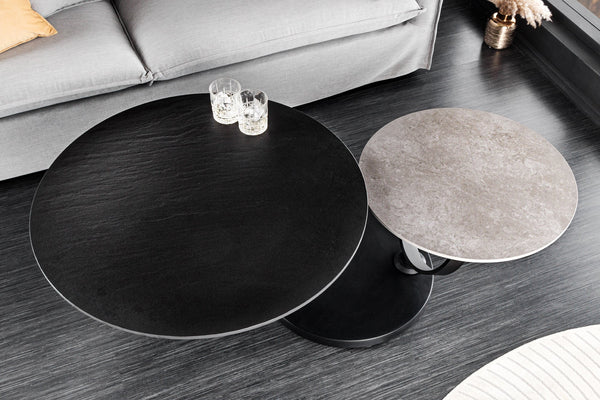 Rotating Coffee Table Axis 80-134cm Ceramic Grey