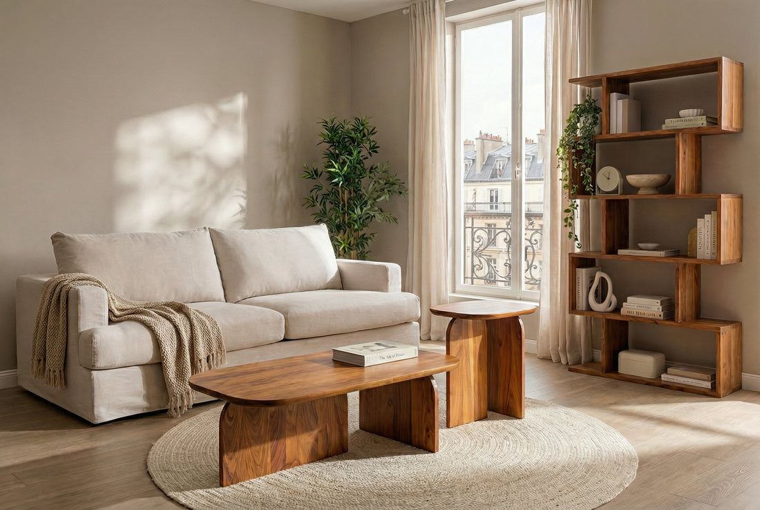 Set Of Two Coffee Tables Gatsby 100cm/45cm Mango Wood Brown