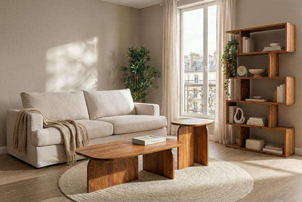 Set Of Two Coffee Tables Gatsby 100cm/45cm Mango Wood Brown