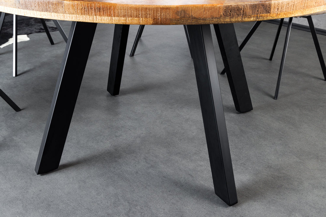 Round Dining Table Blacksmith 145cm Mango Wood Natural