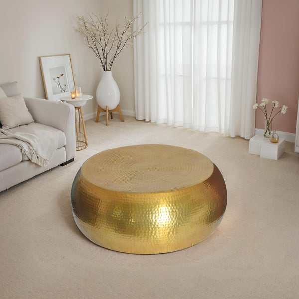Round Coffee Table Orient 80cm Metal Gold
