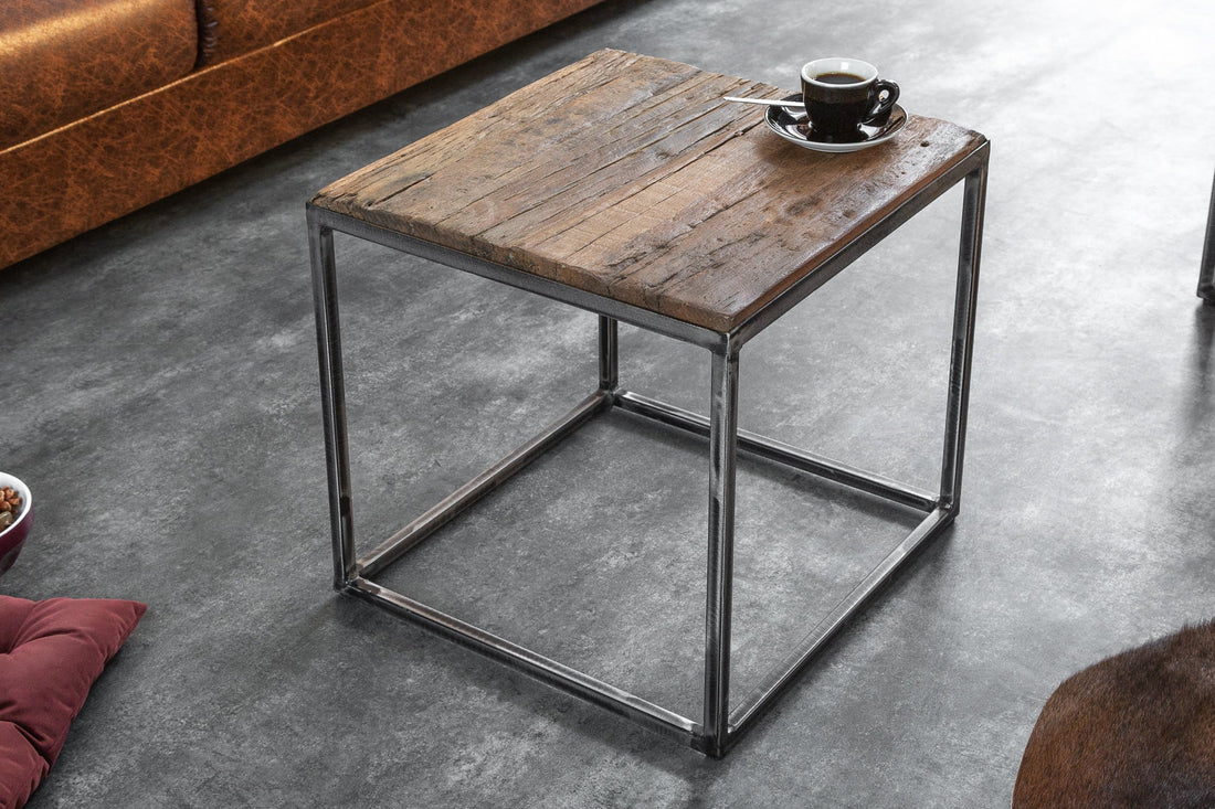 Side Table Barracuda 41cm Recycled Wood Brown