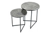 Set Of 2 Round Nesting Coffee Tables Croco 35cm/40cm Metal Silver