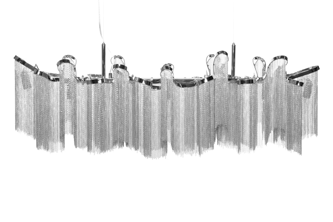 Hanging Lamp Elegance 118cm Metal Silver