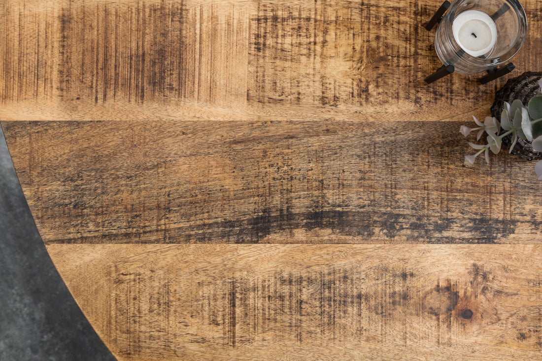 Round Dining Table Blacksmith 120cm Mango Wood Natural