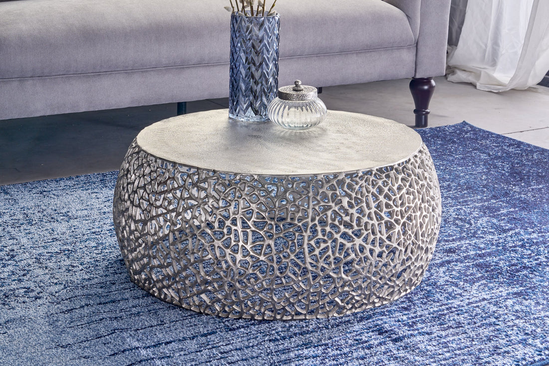 Coffee Table Ambrosia 73cm Metal Silver