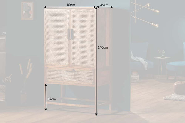 Cabinet Bamboo Lounge 140cm Mango Wood Natural