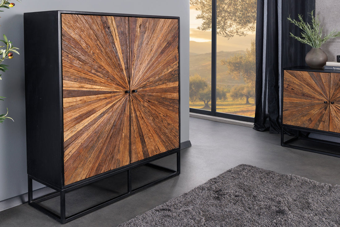 Cabinet Barracuda 120cm Mango Wood Black Teak Wood Brown
