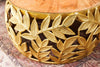 Set Of 2 Round Nesting Coffee Tables Abstract Leaf 54cm/68cm Metal Gold